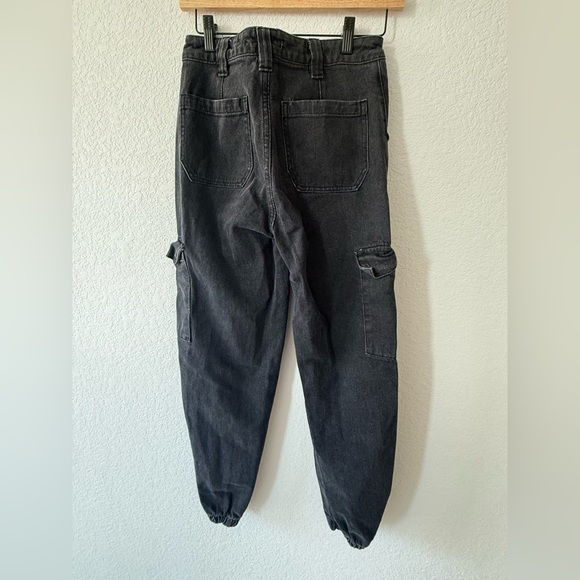 PacSun Black Denim Cargo 90s Joggers SZ 25 - Picture 5 of 7